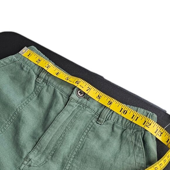 Anthropologie Pilcro Slim Linen Blend Beach Cargo Pants, Green, Size XS, NWT - Picture 3 of 10